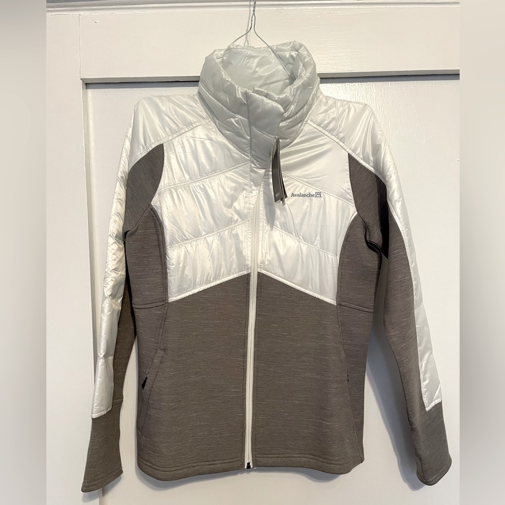 NEW White & Grey Avalanche Scuba Zip Up Jacket size M
